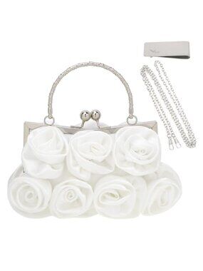 Satin Evening Clutch with Detachable Strap and Money Clip